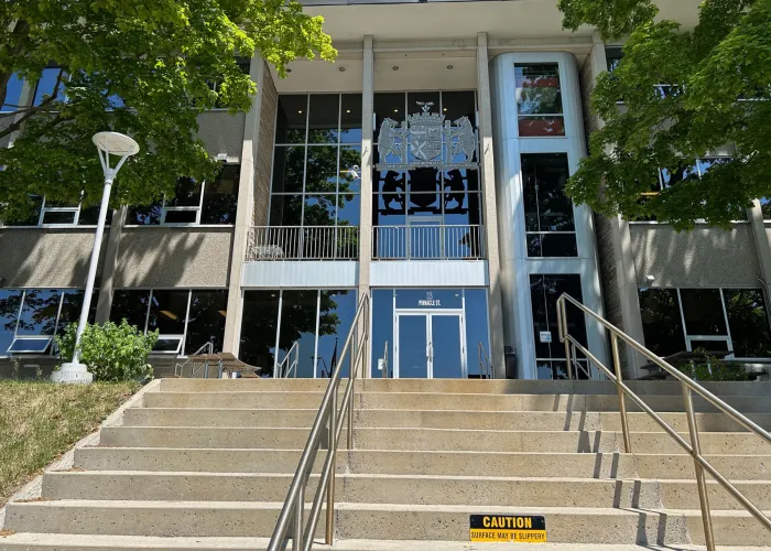 Steps leading up to the front of the County of Hastings Administration entrance