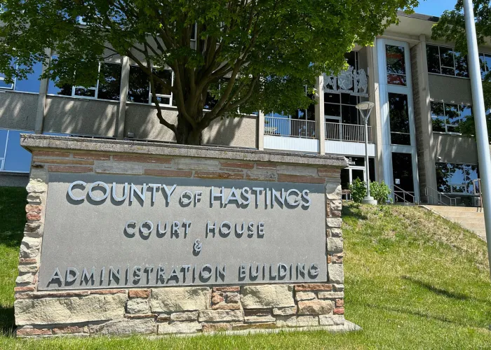 Front entrance to the County of Hastings Administration Building