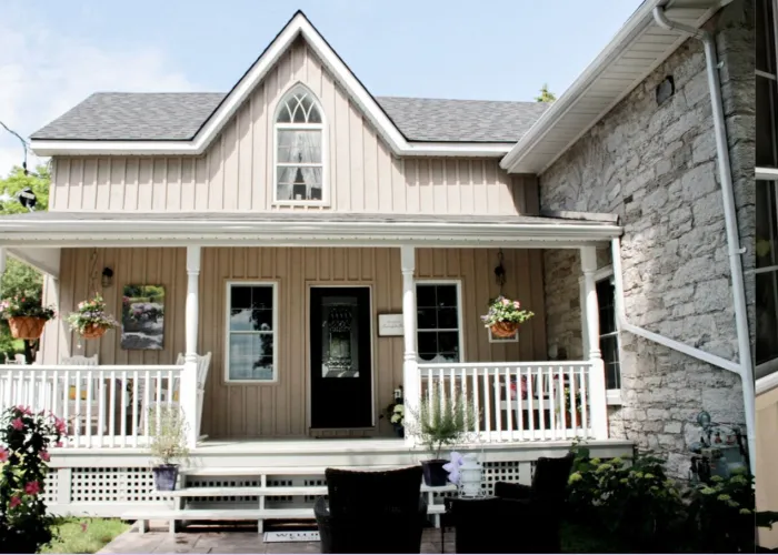 Front porch at Huntingdon House B&B in Stirling, Ontario