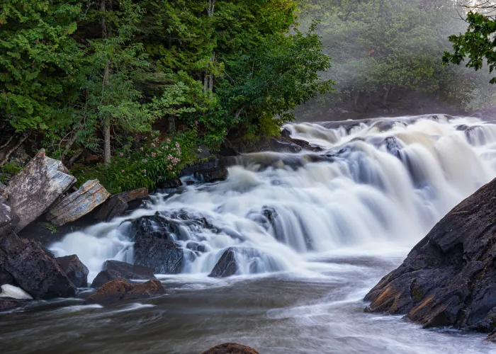 Waterfall at Egan Chutes Provincial Park in Bancroft, Ontario